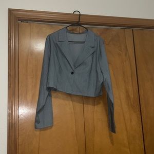 Cute Blue Denim-Like Pant Suit